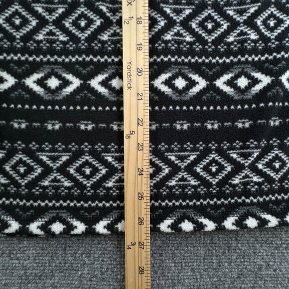 Eddie Bauer Women’s White Black Fair Isle Large Pullover 1/4 Zip Fleece Sweater - Picture 3 of 11
